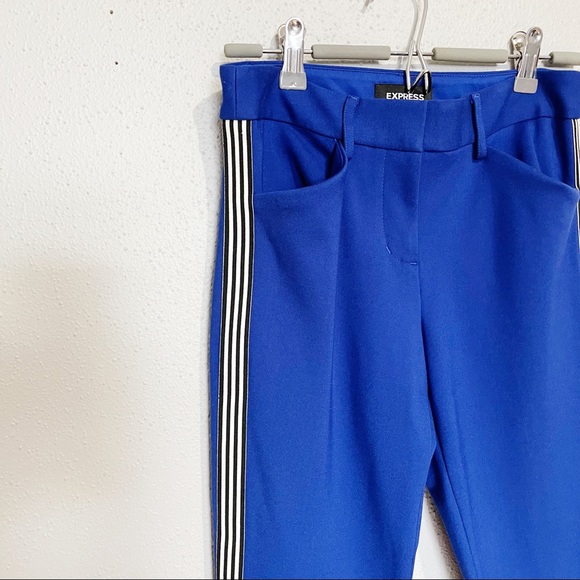 Express Pants Royal Blue Tuxedo Stripe Size 0R - Picture 4 of 4